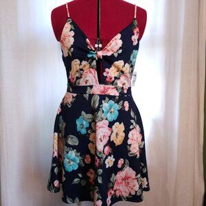 "Charlotte Russe" NWT Floral Fit and Flare with Twist Front (Made in USA)